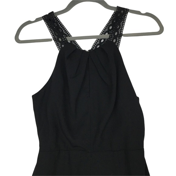 New Lush Lace Trim Black Jumpsuit Size Small - Picture 3 of 13